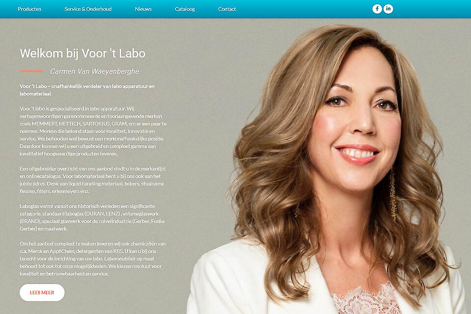 Brand Your Face image Branded faces: Carmen website voor't labo